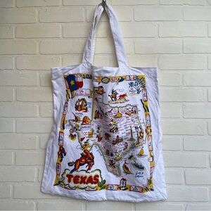 Texas XL Cotton Tote bag with tourist map, Gulf of Mexico